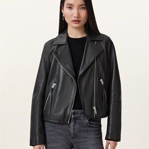 All Saints DALBY Leather Jacket - Black